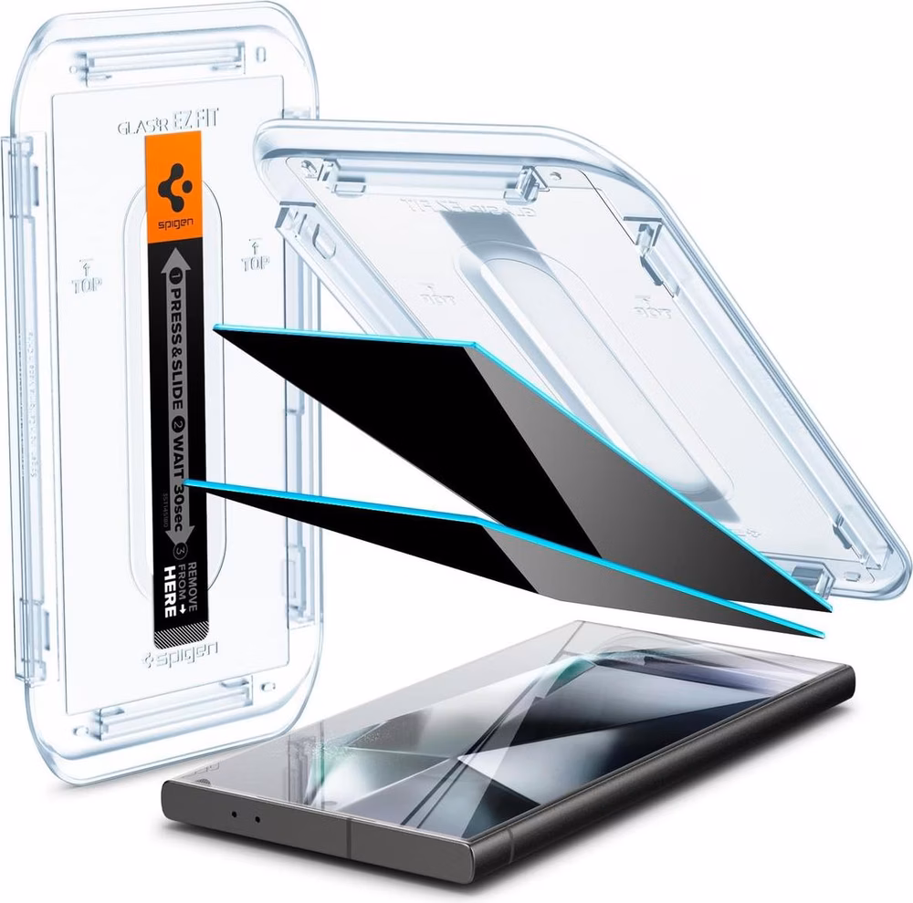 Spigen Privacy Glass Geschikt voor Samsung Galaxy S24 Ultra - EZ Fit GLAS.tR - 9H